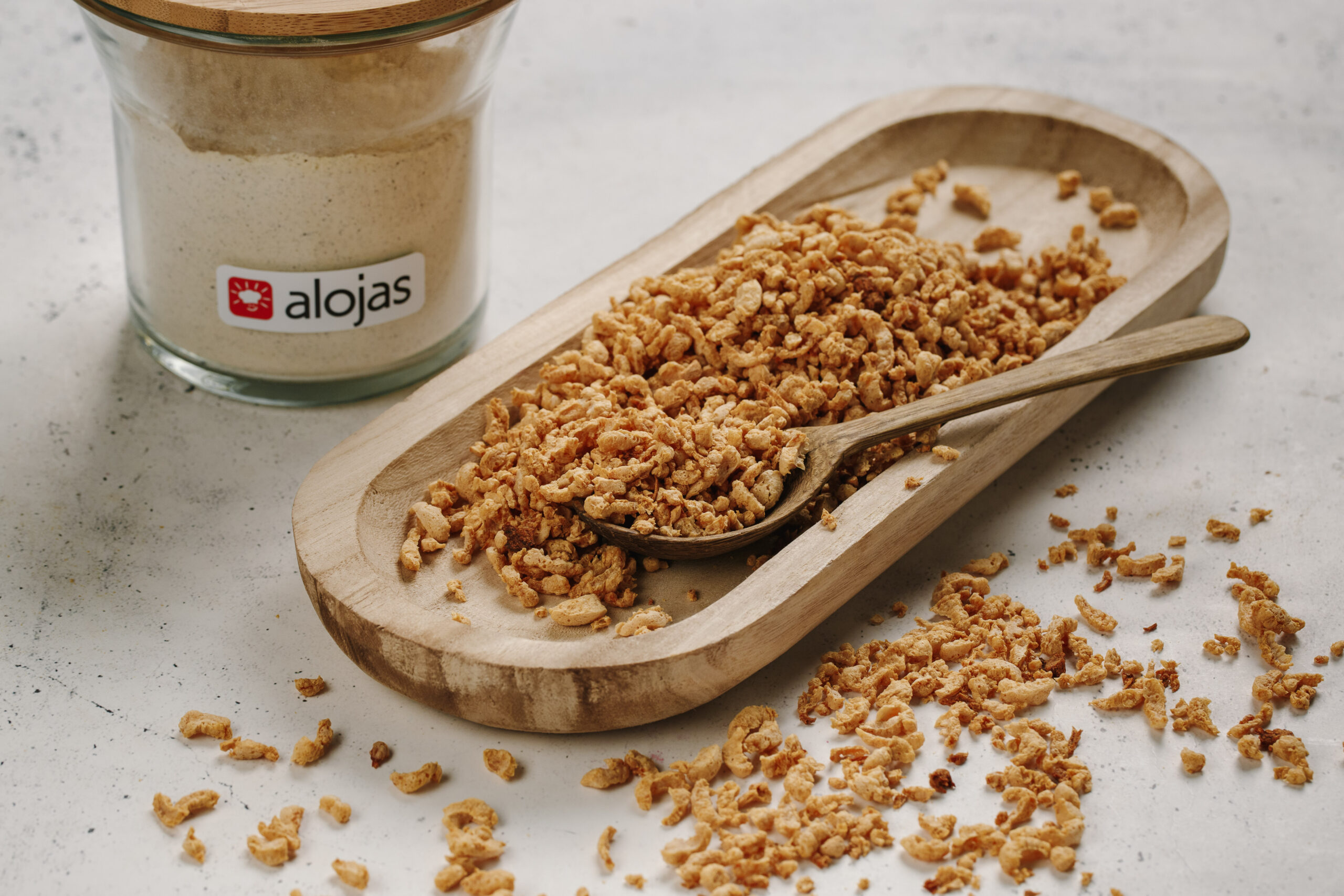 Organic brown pea TVP minced